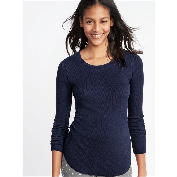 NWT GAP Thermal Crew / Waffle Long Sleeve T-Shirt - Picture 2 of 13